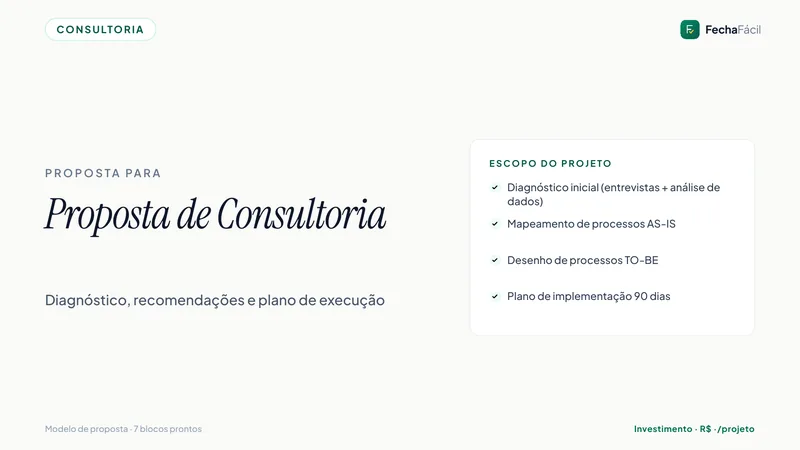 Modelo de proposta — Consultoria — Projeto pontual