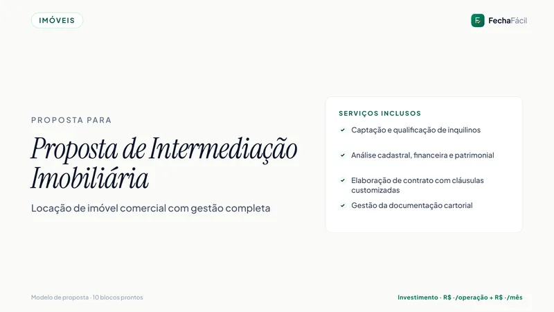 Modelo de proposta — Imobiliária — Locação comercial