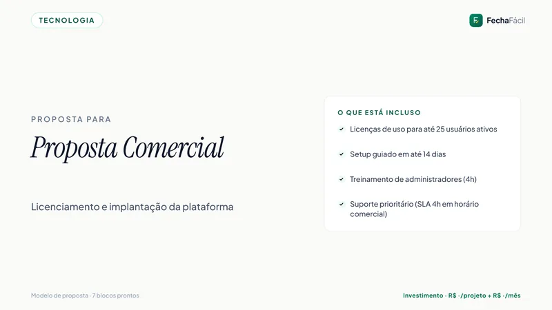 Modelo de proposta — SaaS B2B — Assinatura recorrente