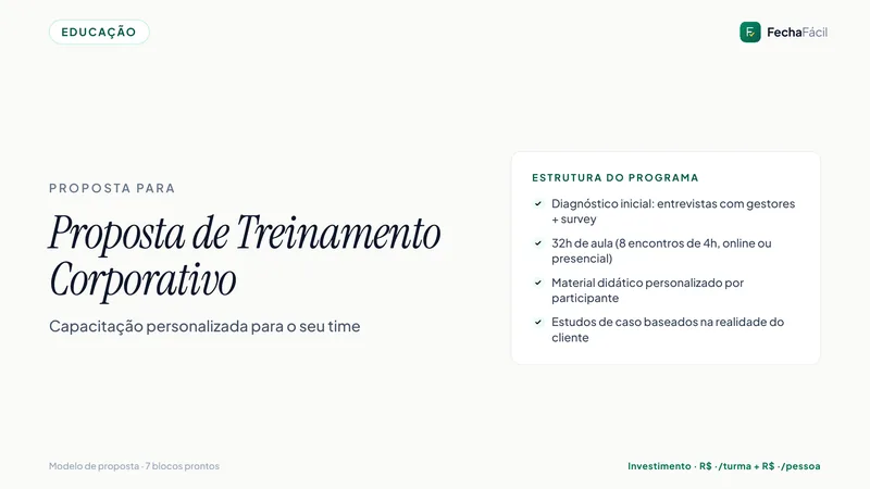 Modelo de proposta — Treinamento corporativo in-company
